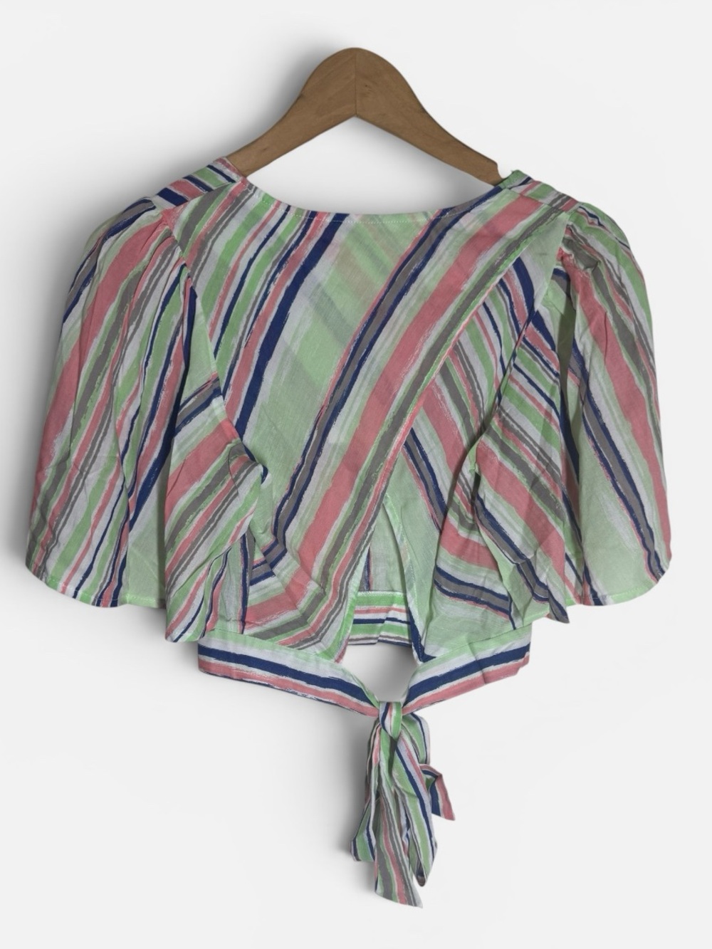 NWT Idem Ditto Striped Crop Tie-Front/Wide Leg Set in Pastel Colors Boutique S - Picture 3 of 5